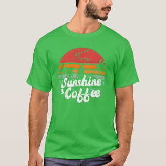 T-shirt Plage de soleil et de café Drôle Rétro Vintage 70s