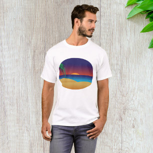 T-shirt Plage de Sunset Tropical Palm Feuille Ocean Waves