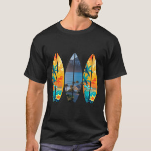 T-shirt Plage de surf Planche de surf Rétro Tropical Hawaï