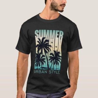 T-shirt Plage de surf vintage Retro Surfing Vacances été