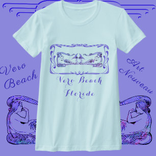 T-shirt Plage de Vero Floride Joli Mermaiers Art Déco