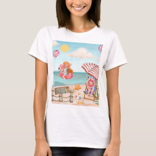 T-shirt Plage d'été amusante avec les amis Maman