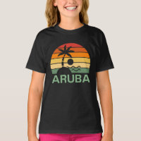 Plage d'été d'Aruba Vintage Palm Trees