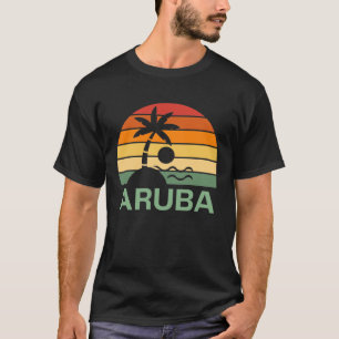 T-shirt Plage d'été d'Aruba Vintage Palm Trees