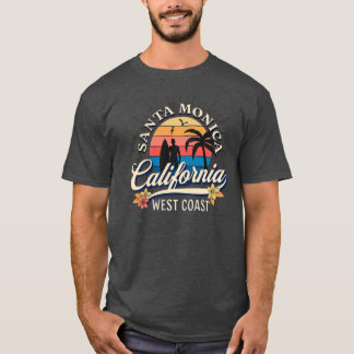 T-shirt Plage d'été vintage Santa Monica Californie Surfi