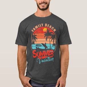 T-shirt Plage Familiale Vacances Été Palm Tree Beachwear