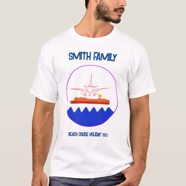 T-shirt Plage Famille Réunion Croisière personnalisée Vaca (Devant)