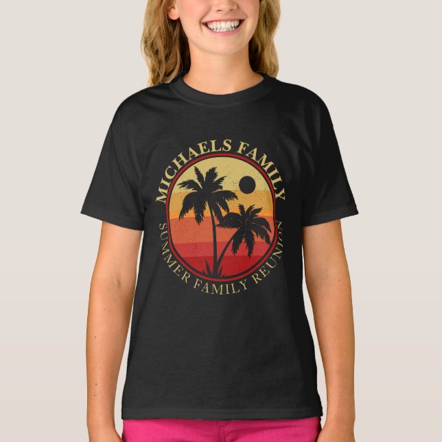 T-shirt Plage Famille Réunion Sunset Island Vacances (Devant)