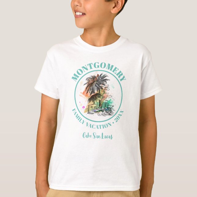 T-shirt Plage Famille Réunion Vacances été (Devant)