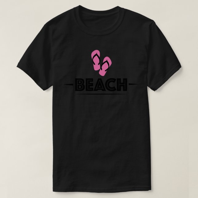 T-shirt Plage Flip Flop rose (Design devant)