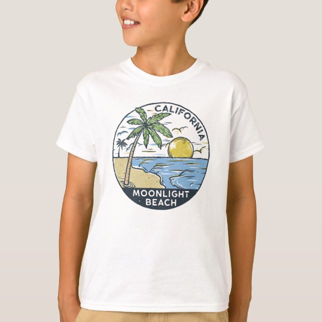 T-shirt Plage Moonlight San Diego Californie Vintage (Devant)
