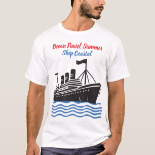 T-shirt Plage & Navire Conception Côtière – Été de Voyage