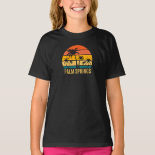 T-Shirt Plage Palm Springs Sunset Et Palm Trees
