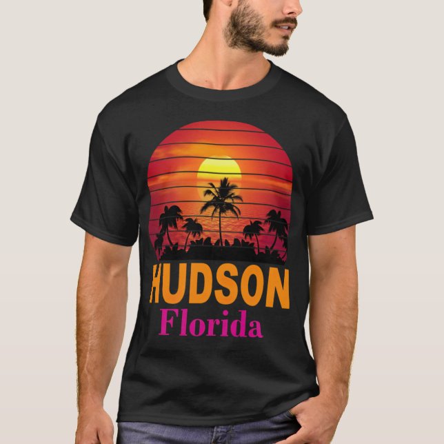T-shirt Plage Retro hudson Floride maillots de plage de me (Devant)