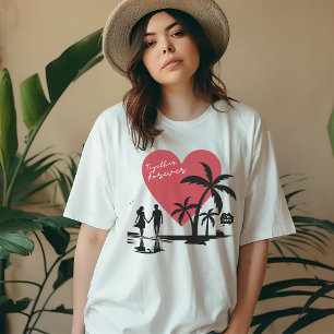 T-shirt Plage Romantique, Douce Couple, Ensemble Pour Touj