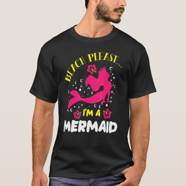 T-shirt Plage S'Il Vous Plaît J'Ai Une Sirène Ocean Fish T (Devant)
