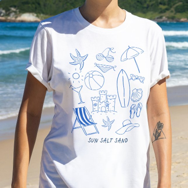 T-shirt Plage Sun Salt Sand Doodle (Créateur téléchargé)