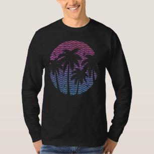 T-shirt Plage tropicale avec palmiers dans le style vintag