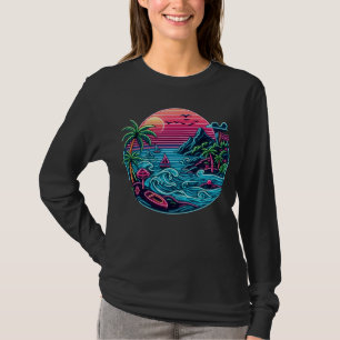 T-shirt Plage tropicale/néon hawaïen