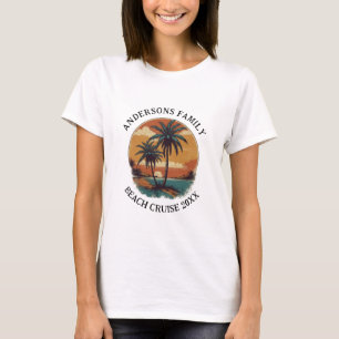 T-shirt Plage Vacances Tropical Palm Tree Famille Réunion