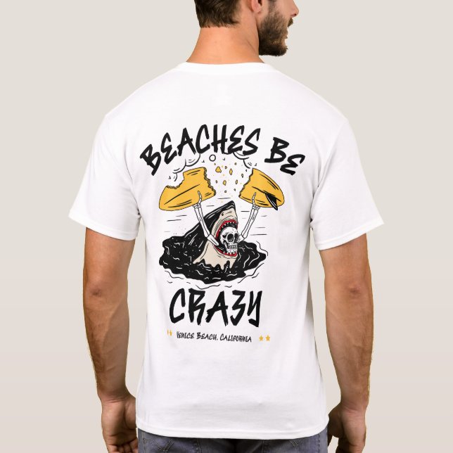 T-shirt Plages Be Crazy Shark by Salty AF (Dos)
