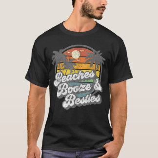 T-shirt Plages Booze et Besties Funny Retro les années 70