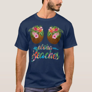 T-shirt Plages d'Aloha Hawaii Amusante Bra de Coco Flower