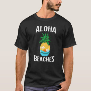 T-shirt Plages d'Aloha Pineapple Sable Surf Vacances été
