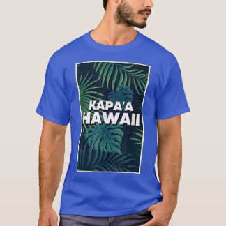 T-shirt Plages de Kapaa Hawaii Palm Feuille Art d'été 