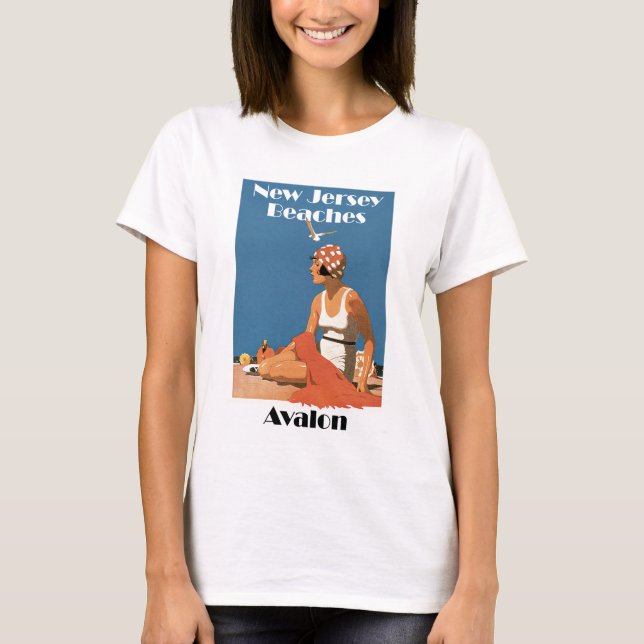 T-shirt Plages du New Jersey ~ Avalon (Devant)