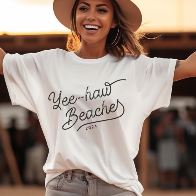 T-shirt Plages Yee-haw Vacances Personnalisées Corresponda (Yee-haw Beaches! Embrace the bohemian bad-ass within! )