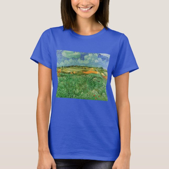 T-shirt Plaine près d'Auvers par Vincent van Gogh (Devant)