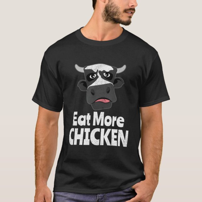T-shirt Plaisanterie amusante Vache Witty Manger plus de p (Devant)