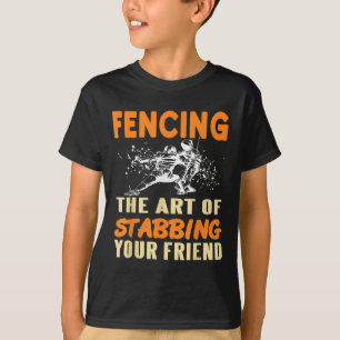 T-shirt Plaisanterie escrime Stab Votre Ami Sport Humour S