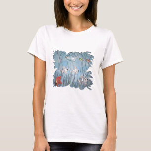 T-shirt plaisir avec chalkware poisson aquarelle style