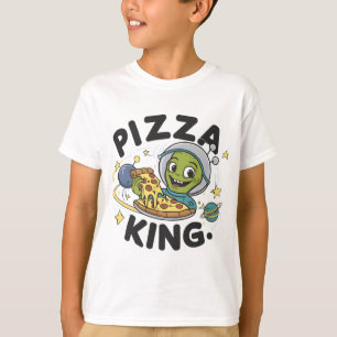 T-shirt Plaisir extra-terrestre : Alien Dévorant Pizza