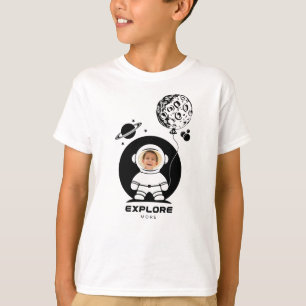 T-shirt Plaisir Garçon Explorez Plus Astronaut Photo Perso