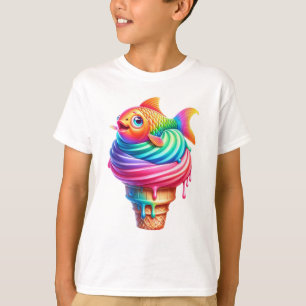 T-shirt Plaisir Poisson Dessert Poisson Glace Cône