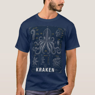T-shirt Plan Anatomique du Kraken Monstre Marin Légendaire
