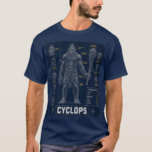 T-shirt Plan d'anatomie de Cyclope Créature Géante Mythiqu