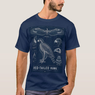 T-shirt Plan d'anatomie de la buse à queue rousse