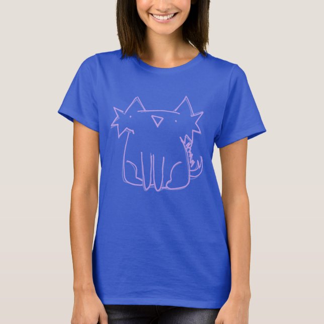 T-shirt Plan de chat rose (Devant)
