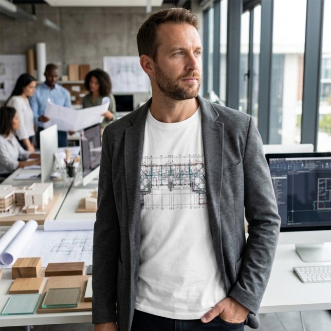 T-shirt Plan de conception architecturale (Créateur téléchargé)