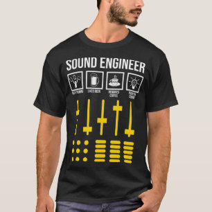 T-shirt Plan de jour de l'ingénieur du son Enregistrement 