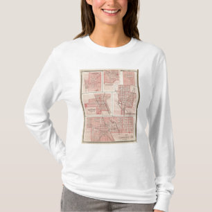 T-shirt Plan de la ville de Cambridge, Wayne Co avec