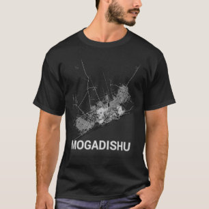 T-shirt Plan de la ville de Mogadishu (GRANDE IMPRESSION)