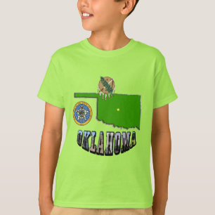 T-shirt Plan de l'Oklahoma - Plan, sceau et texte de l'ima