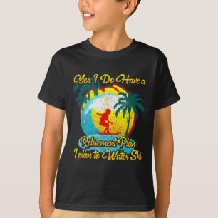 T-shirt Plan de retraite de skieur nautique de ski nautiqu