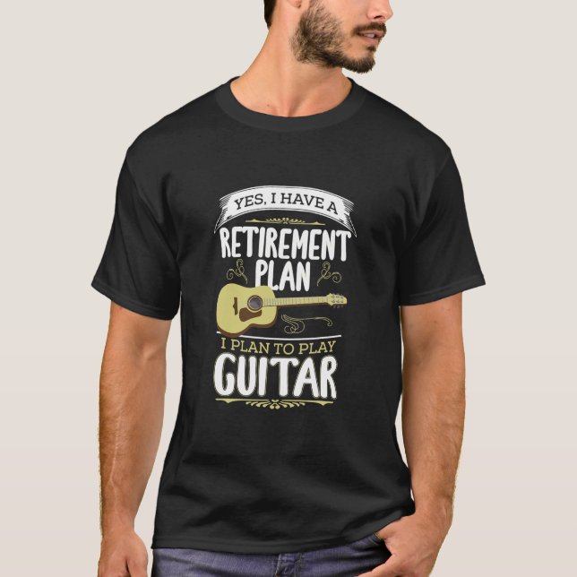 T-shirt Plan de retraite Jouer de la guitare de la musique (Devant)