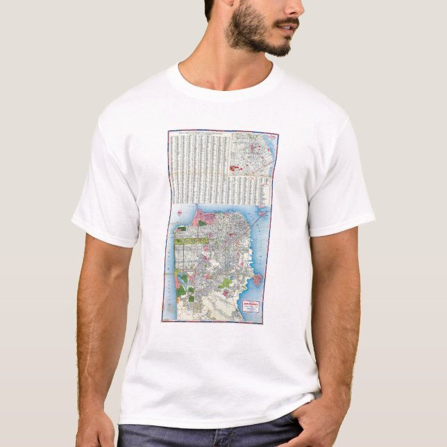 T-shirt Plan de ville de San Francisco (Devant)